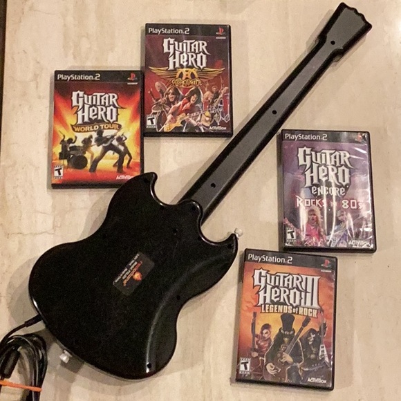 Guitar Hero Ps2 Guitar Wired PlayStation 2 & 4 Games Red Octane World Tour Rock - Picture 4 of 16